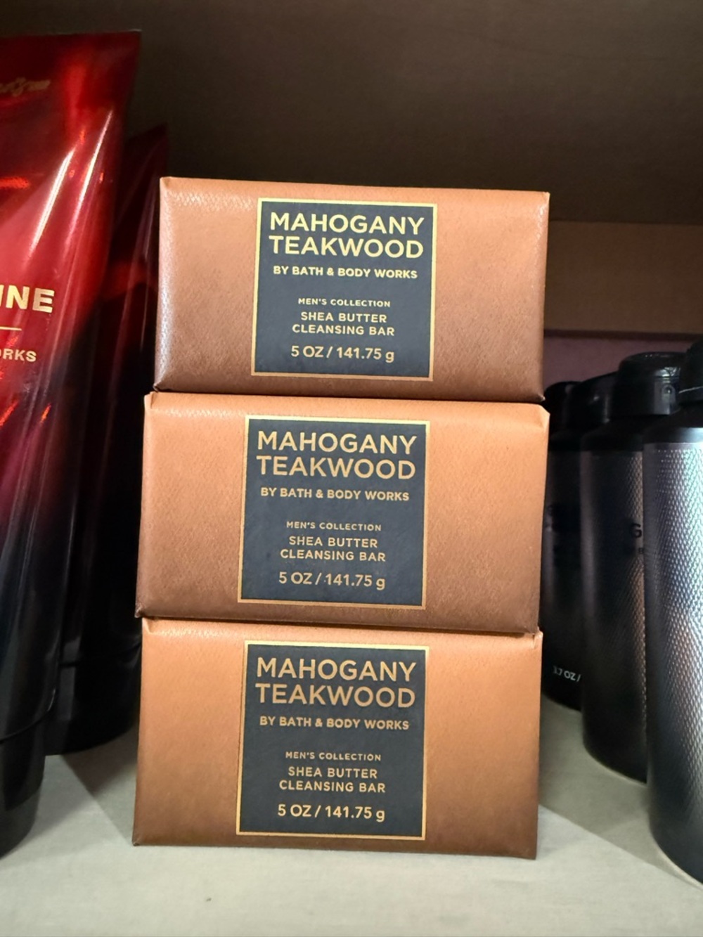 3 Bath & Body Works Mahogany Teakwood Soap Bars - Brown & Black